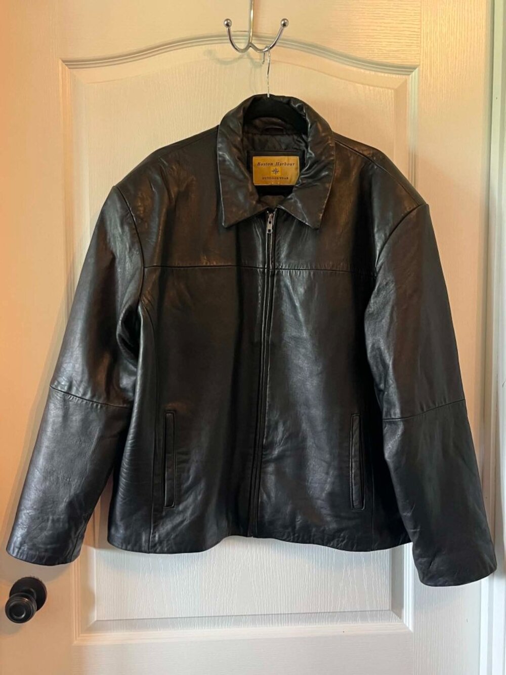 Vintage Boston Harbour Outdoorwear Men's Quilt Lined Bomber Full Zip Black sz XL